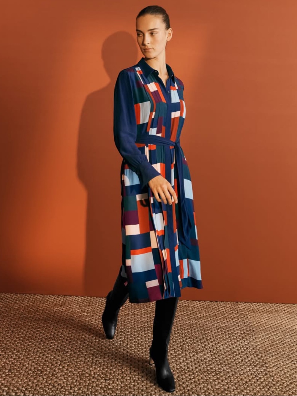 The Fold Indigo Crepe Dress